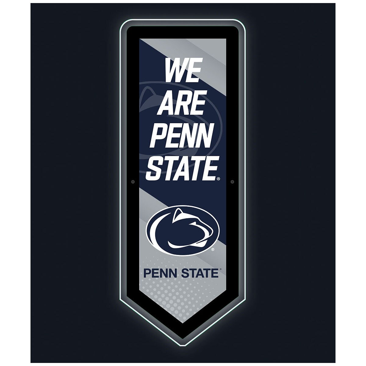 LED pennant sign illuminated We Are Penn State with Athletic Logo